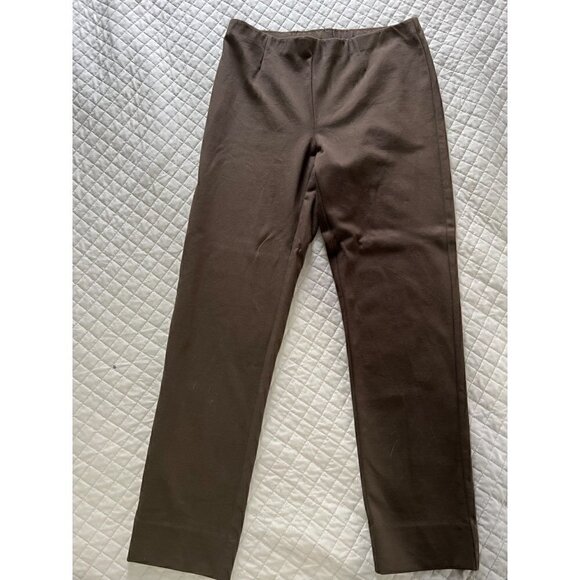 J Jill Ponte Slim Leg Size Pull On Pants Medium Brown Elastic Waist - Picture 3 of 8